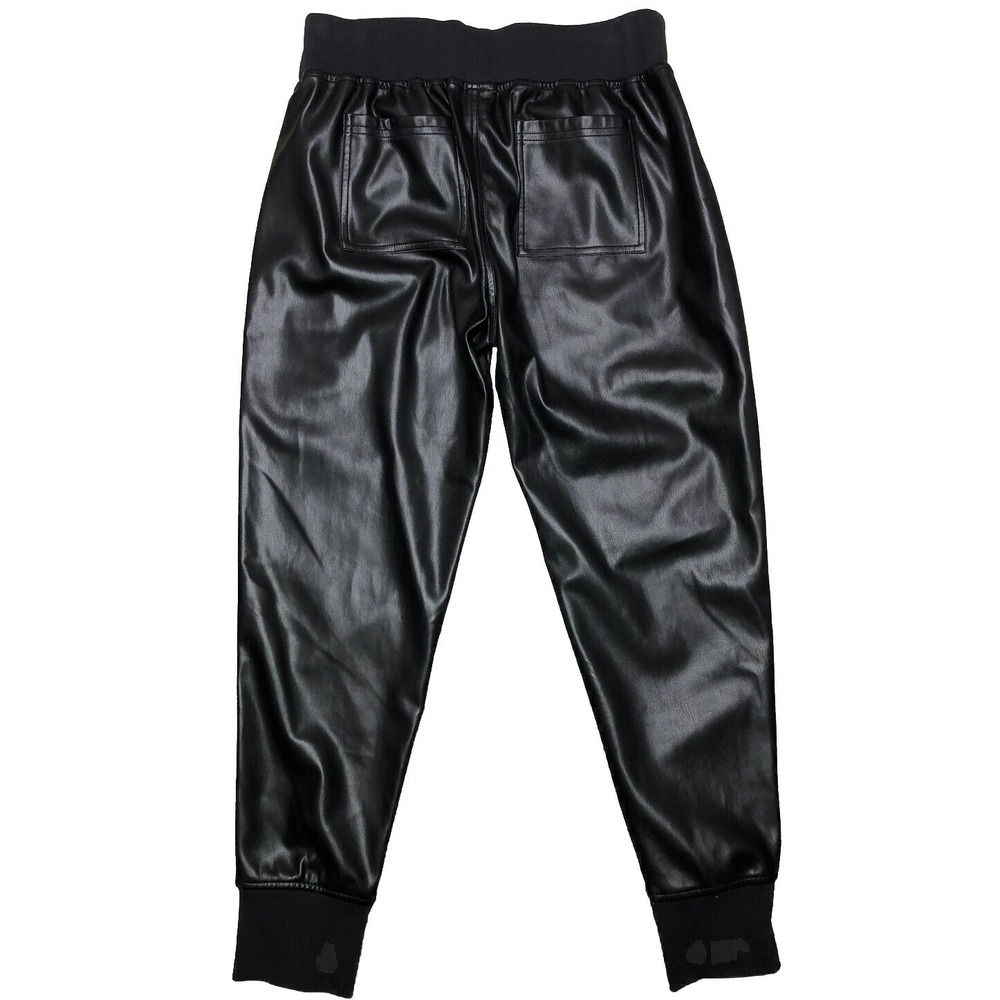 Sundays Brasada Joggers Women's M Black Stretch Vegan Leather Ankle Pants NEW‎ - Picture 3 of 9